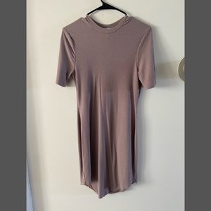 Mauve Fitted Casual Dress